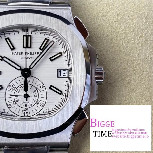 Nautilus 5980 SS PPF Best Edition White Dial on SS Bracelet A28-520 - Image 5
