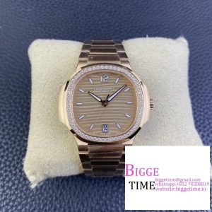 Nautilus 7118 35.2mm Ladies Diamond Bezel RG RG Dial RG Bracelet 3KF A324SC