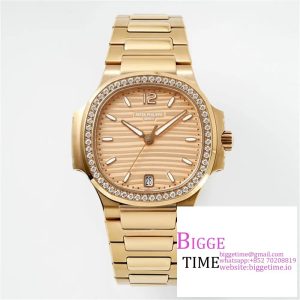Nautilus 7118 35.2mm Ladies Diamond Bezel RG RG Dial RG Bracelet PPF A324SC
