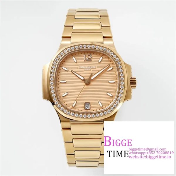 Nautilus 7118 35.2mm Ladies Diamond Bezel RG RG Dial RG Bracelet PPF A324SC
