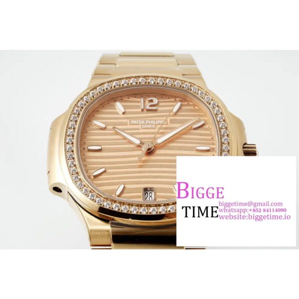 Nautilus 7118 35.2mm Ladies Diamond Bezel RG RG Dial RG Bracelet PPF A324SC - Image 5