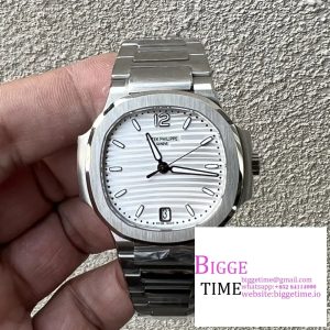 Nautilus 7118 Ladies 3KF 1:1 Best Edition White Dial on SS Bracelet A324