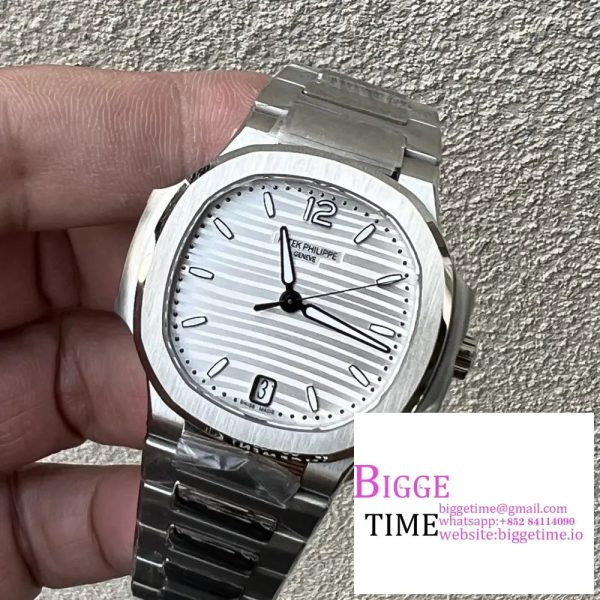 Nautilus 7118 Ladies 3KF 1:1 Best Edition White Dial on SS Bracelet A324 - Image 3