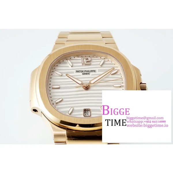 Nautilus 7118 Ladies RG PPF 1:1 Best Edition White Dial on RG Bracelet 324CS - Image 3