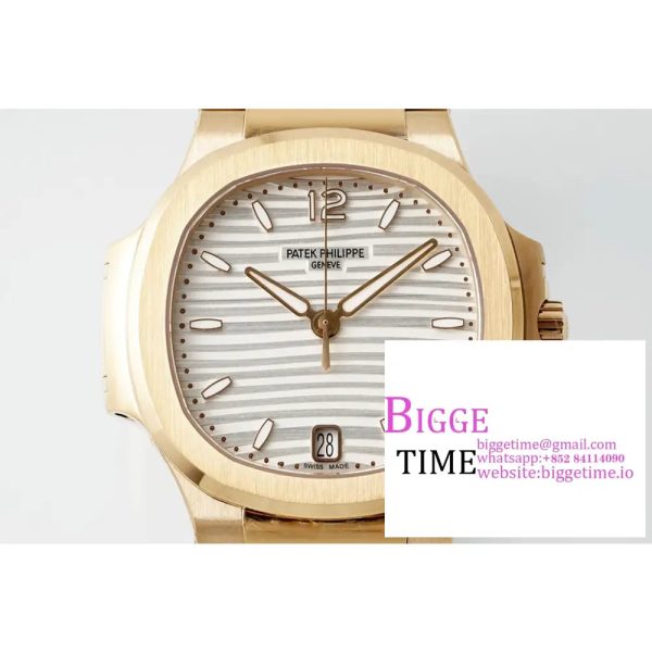 Nautilus 7118 Ladies RG PPF 1:1 Best Edition White Dial on RG Bracelet 324CS - Image 2