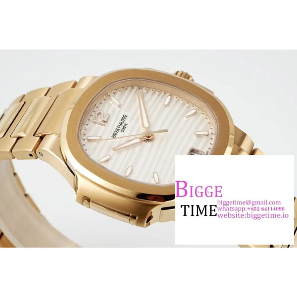 Nautilus 7118 Ladies RG PPF 1:1 Best Edition White Dial on RG Bracelet 324CS - Image 5