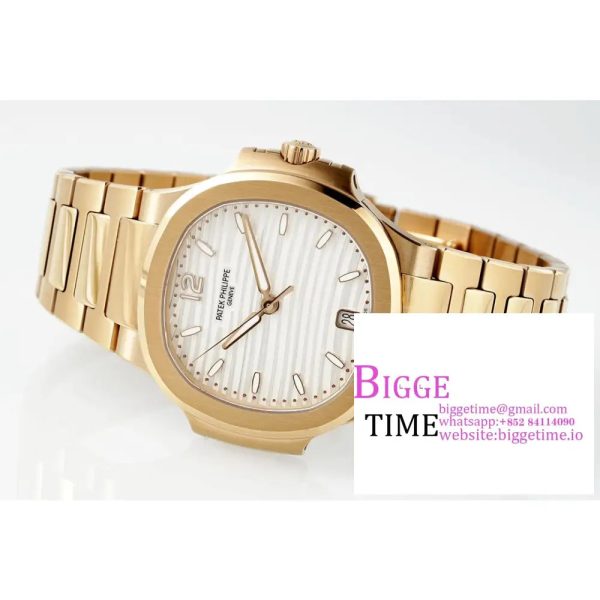 Nautilus 7118 Ladies RG PPF 1:1 Best Edition White Dial on RG Bracelet 324CS - Image 4
