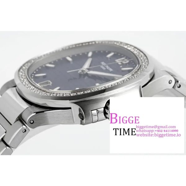 Nautilus 7118 Ladies SS PPF 1:1 Best Edition Blue Dial Diamonds Bezel on SS Bracelet 324CS - Image 3