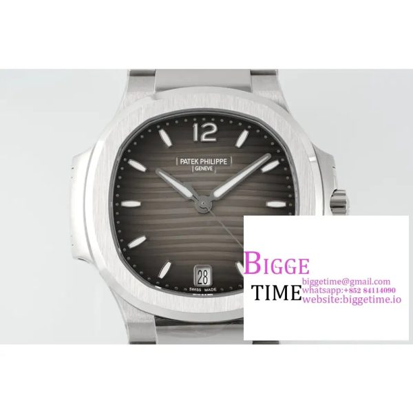 Nautilus 7118 Ladies SS PPF 1:1 Best Edition Brown Dial on SS Bracelet 324CS - Image 4