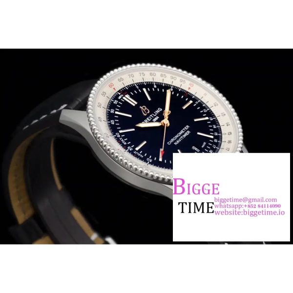 Navitimer 1 SS 41mm TF 1:1 Best Edition Black Dial on Black Croco Strap A2824 - Image 4