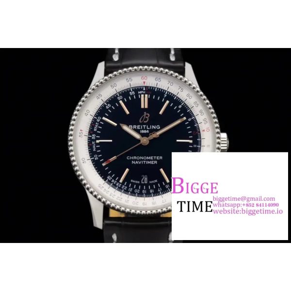 Navitimer 1 SS 41mm TF 1:1 Best Edition Black Dial on Black Croco Strap A2824 - Image 7