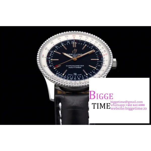 Navitimer 1 SS 41mm TF 1:1 Best Edition Black Dial on Black Croco Strap A2824 - Image 2