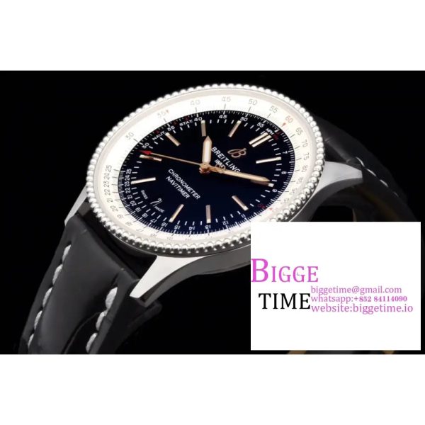 Navitimer 1 SS 41mm TF 1:1 Best Edition Black Dial on Black Croco Strap A2824 - Image 5