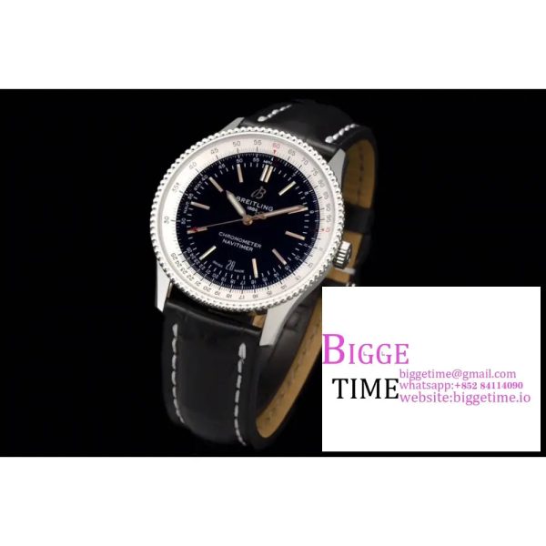 Navitimer 1 SS 41mm TF 1:1 Best Edition Black Dial on Black Croco Strap A2824 - Image 3