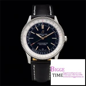 Navitimer 1 SS 41mm TF 1:1 Best Edition Black Dial on Black Croco Strap A2824