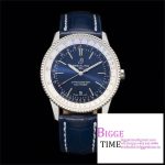 Navitimer 1 SS 41mm TF 1:1 Best Edition Blue Dial on Blue Croco Strap A2824