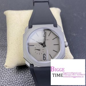 Octo Finissimo 40mm Grey Dial Black Rubber Strap BVF MY9015