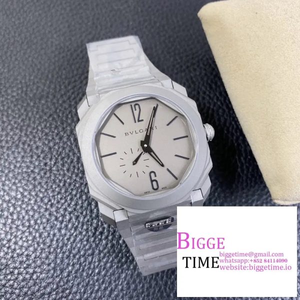 Octo Finissimo 41mm Grey Dial Grey Bracelet BVF MY9015 - Image 5