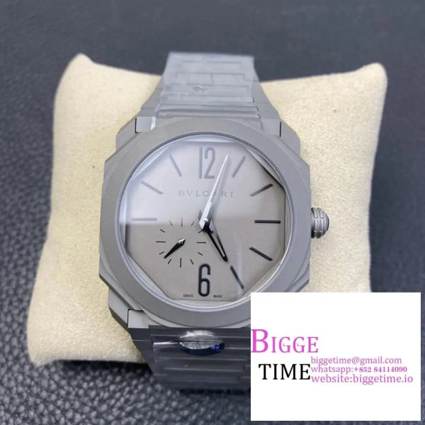 Octo Finissimo 41mm Grey Dial Grey Bracelet BVF MY9015
