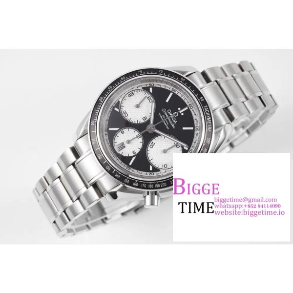 Omega HRF Speedmaster Racing Chronograph 40 Black/ White Dial Black Tachymeter Bezel on SS Bracelet C3330 - Image 3