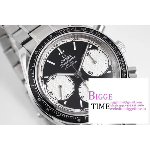 Omega HRF Speedmaster Racing Chronograph 40 Black/ White Dial Black Tachymeter Bezel on SS Bracelet C3330 - Image 2