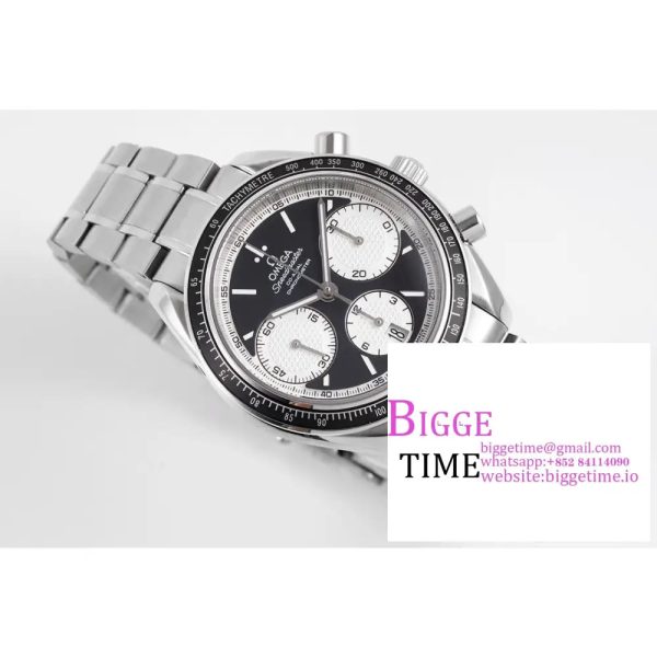 Omega HRF Speedmaster Racing Chronograph 40 Black/ White Dial Black Tachymeter Bezel on SS Bracelet C3330 - Image 5