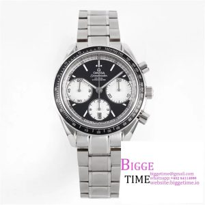 Omega HRF Speedmaster Racing Chronograph 40 Black/ White Dial Black Tachymeter Bezel on SS Bracelet C3330