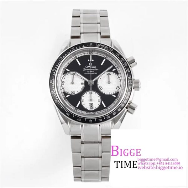 Omega HRF Speedmaster Racing Chronograph 40 Black/ White Dial Black Tachymeter Bezel on SS Bracelet C3330