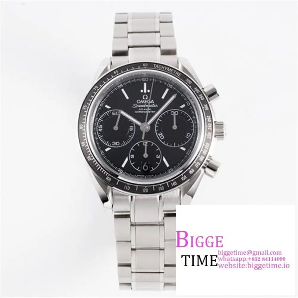 Omega HRF Speedmaster Racing Chronograph 40 BlueDial Black Tachymeter Bezel on SS Bracelet C3330