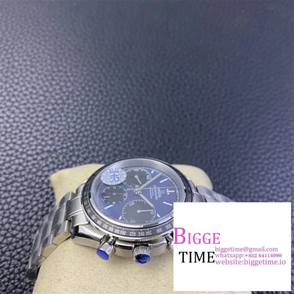 Omega HRF Speedmaster Racing Chronograph 40 BlueDial Black Tachymeter Bezel on SS Bracelet C3330 - Image 3