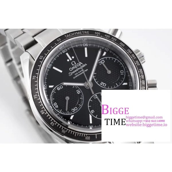 Omega HRF Speedmaster Racing Chronograph 40 BlueDial Black Tachymeter Bezel on SS Bracelet C3330 - Image 4