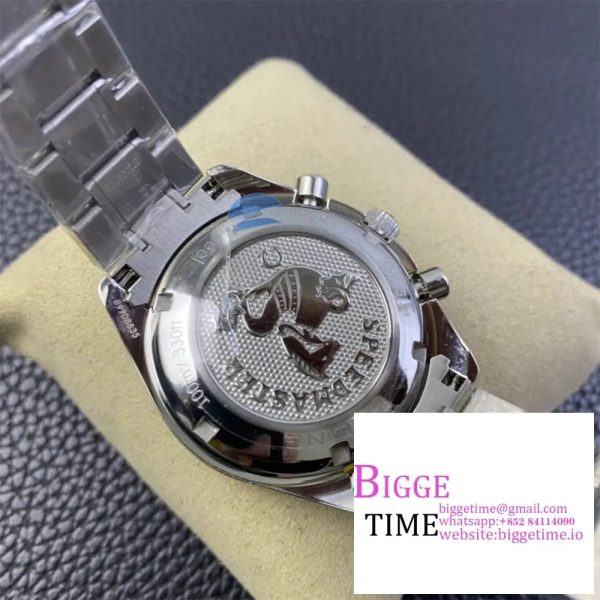 Omega HRF Speedmaster Racing Chronograph 40 BlueDial Black Tachymeter Bezel on SS Bracelet C3330 - Image 9