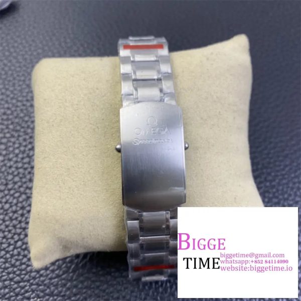 Omega HRF Speedmaster Racing Chronograph 40 Yellow Hands Gray Dial Black Tachymeter Bezel on SS Bracelet C3330 - Image 9