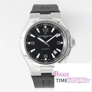 Overseas 47040 SS PPF 1:1 Best Edition Black Textured Dial on Black Rubber Strap A1226