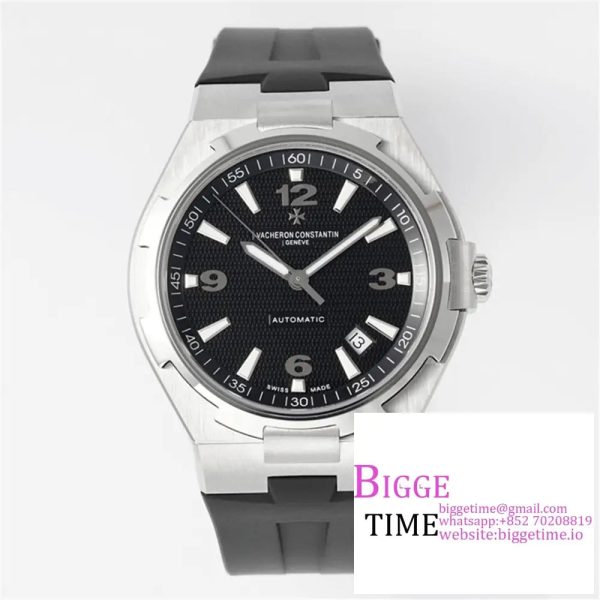 Overseas 47040 SS PPF 1:1 Best Edition Black Textured Dial on Black Rubber Strap A1226
