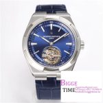 Overseas Tourbillon 42.5mm 6000V Blue Dial Blue Leather Strap BBRF Tourb