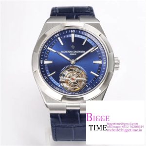 Overseas Tourbillon 42.5mm 6000V Blue Dial Blue Leather Strap BBRF Tourb