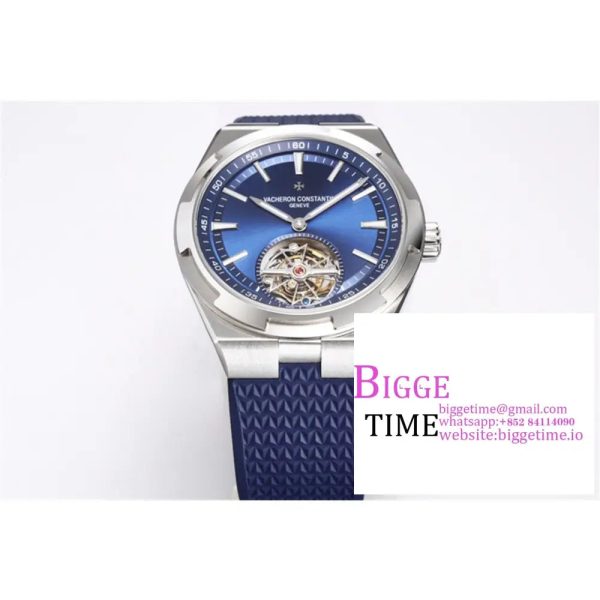 Overseas Tourbillon Ref 6000V SS BBRF 1:1 Best Edition Blue Dial on Blue Rubber Straps Tourb - Image 3