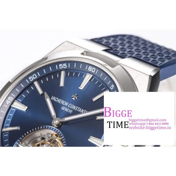 Overseas Tourbillon Ref 6000V SS BBRF 1:1 Best Edition Blue Dial on Blue Rubber Straps Tourb - Image 5