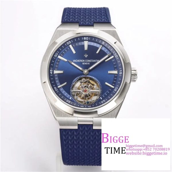 Overseas Tourbillon Ref 6000V SS BBRF 1:1 Best Edition Blue Dial on Blue Rubber Straps Tourb