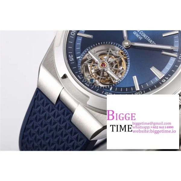 Overseas Tourbillon Ref 6000V SS BBRF 1:1 Best Edition Blue Dial on Blue Rubber Straps Tourb - Image 6