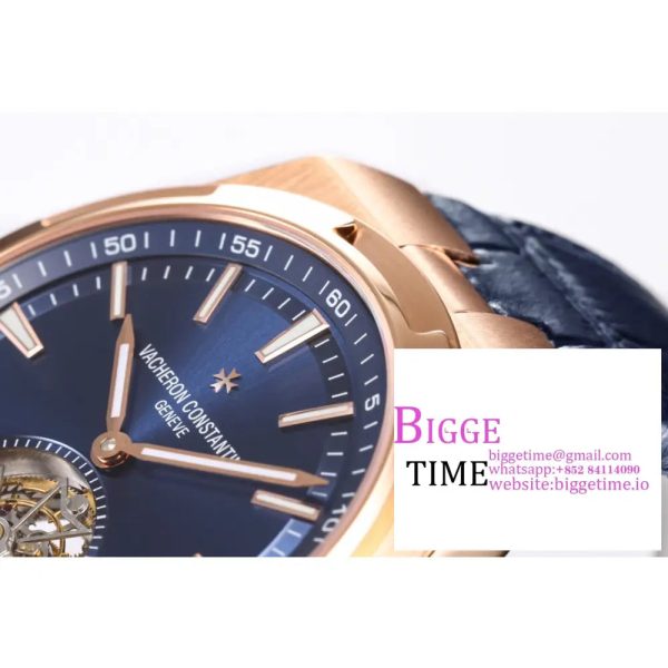 Overseas Tourbillon Ref 6000V RG BBRF 1:1 Best Edition Blue Dial on Black Leather Straps Tourb - Image 5