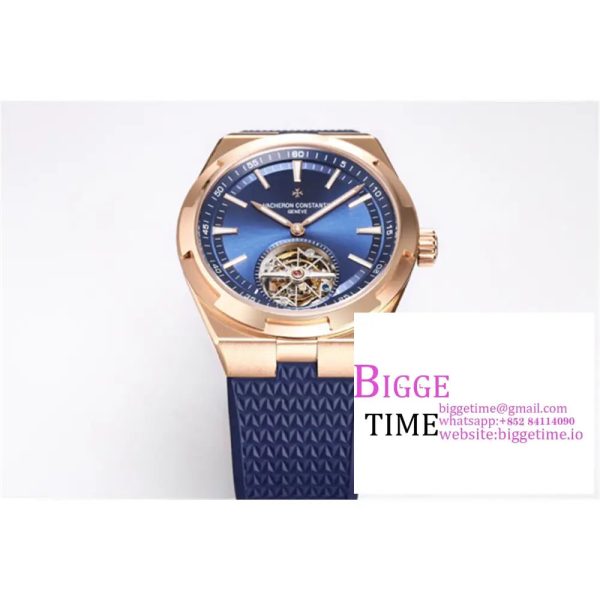 Overseas Tourbillon Ref 6000V RG BBRF 1:1 Best Edition Blue Dial on Blue Rubber Straps Tourb - Image 3