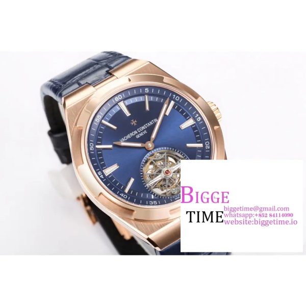 Overseas Tourbillon Ref 6000V RG BBRF 1:1 Best Edition Blue Dial on Black Leather Straps Tourb - Image 2