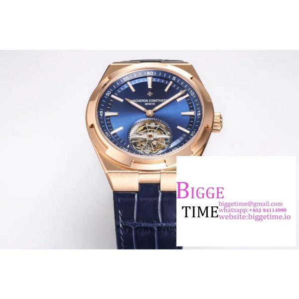 Overseas Tourbillon Ref 6000V RG BBRF 1:1 Best Edition Blue Dial on Black Leather Straps Tourb - Image 4