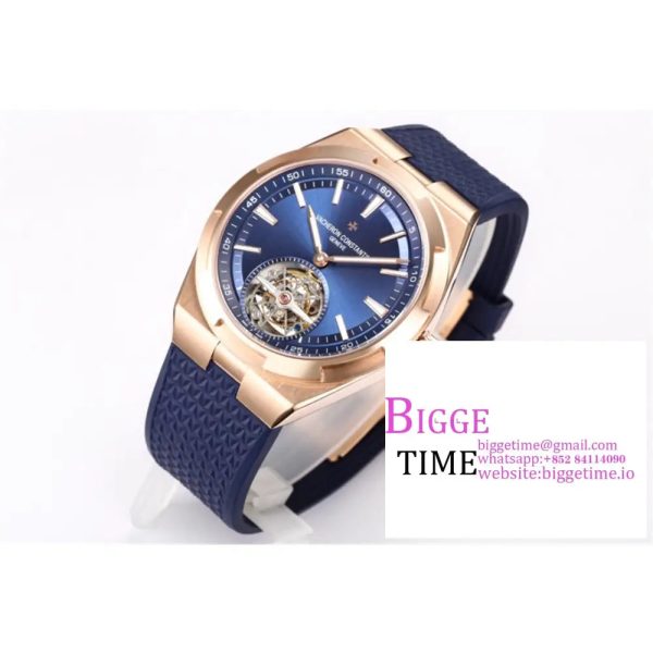 Overseas Tourbillon Ref 6000V RG BBRF 1:1 Best Edition Blue Dial on Blue Rubber Straps Tourb - Image 6