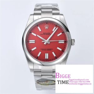 Oyster Perpetual 124300 41mm Clean 1:1 Best Edition 904L Steel Red Dial VR3230