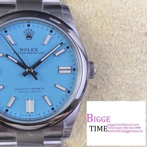 Oyster Perpetual 124300 41mm VSF 1:1 Best Edition 904L Steel Tiffany Blue Dial VS3235 - Image 4