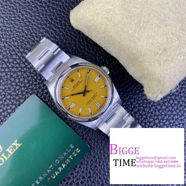 Oyster Perpetual 126000 36mm VSF 1:1 Best Edition 904L Steel Yellow Dial VS3235 - Image 5