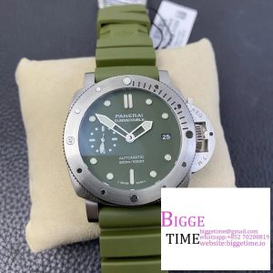 PAM1055 Luminor Submersible 42mm Verde Militare VSF 1:1 Best Edition on Green Rubber Strap P.900